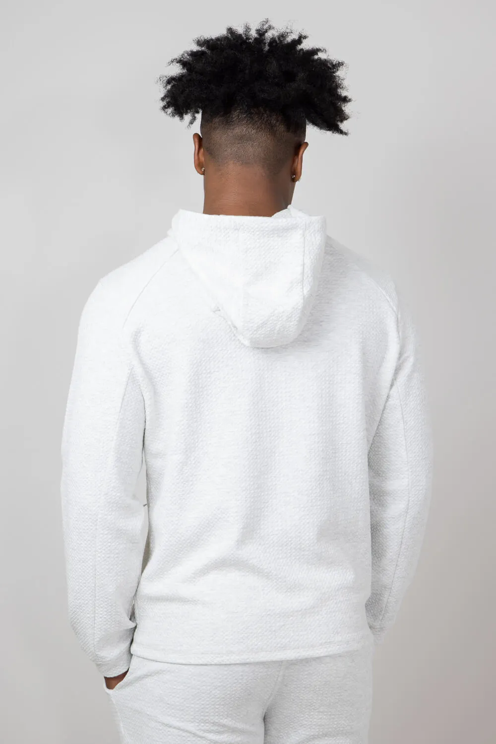 1897 Active Diamond Weave Hoodie for Men in Oatmeal | MJ895-OATMEAL