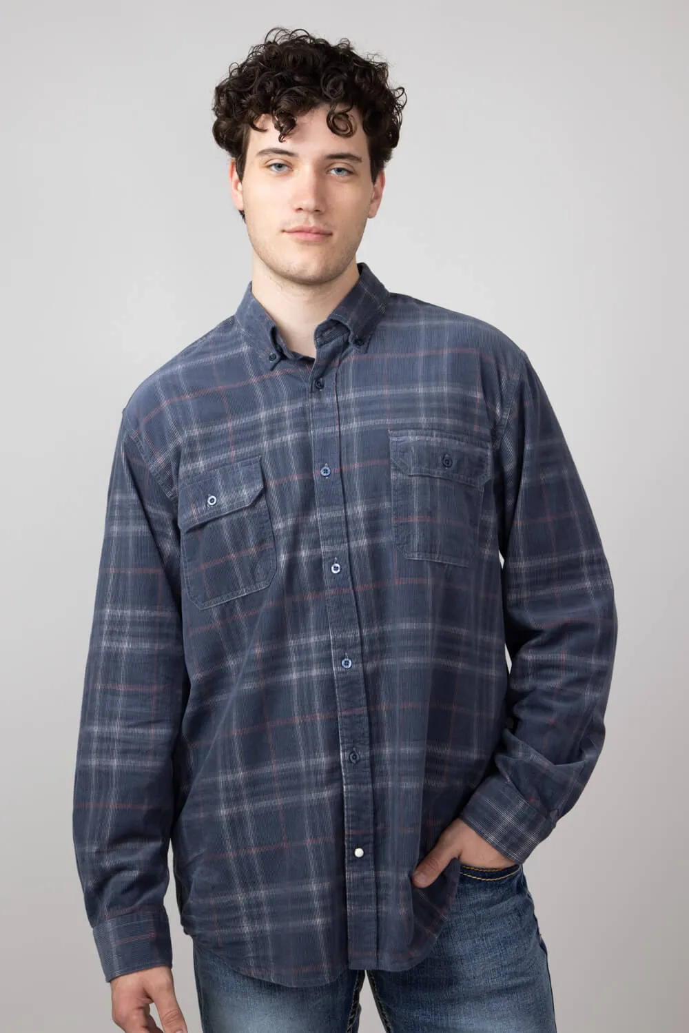 1897 Legends Corduroy Shirt for Men in Steel | 359-STEEL SMU