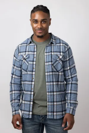 1897 Plaid Flannel Shirt for Men in Navy  | 5PW7121M-NAVY