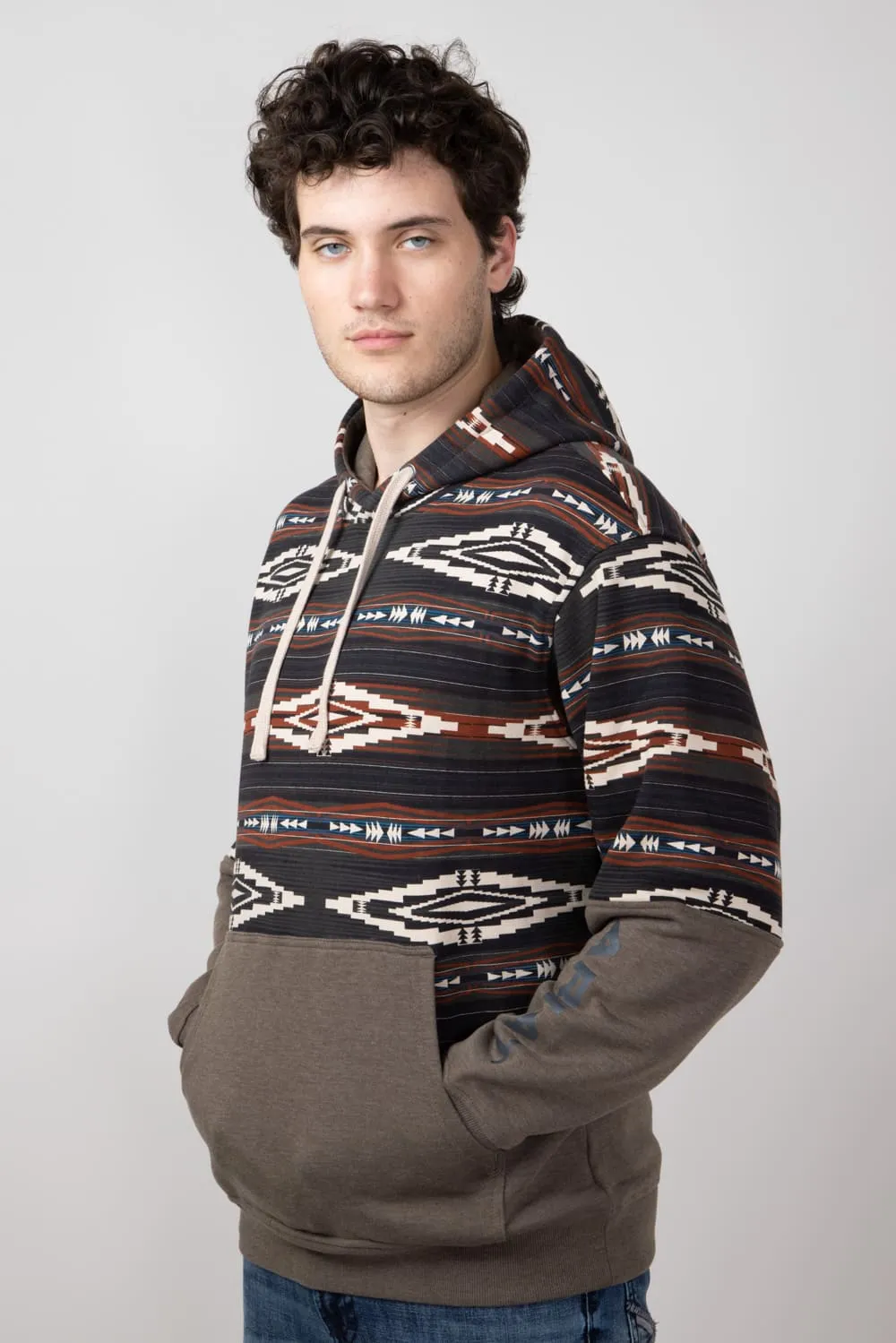 Ariat Color Block Hoodie for Men in Brindle | 10052452-BRINDLE
