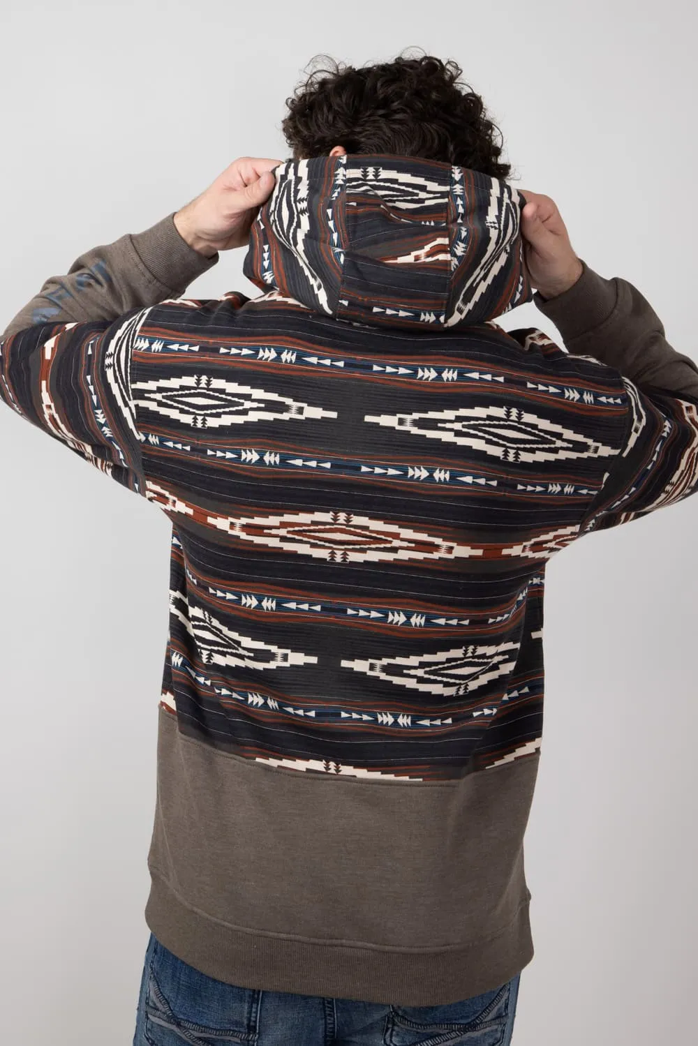 Ariat Color Block Hoodie for Men in Brindle | 10052452-BRINDLE