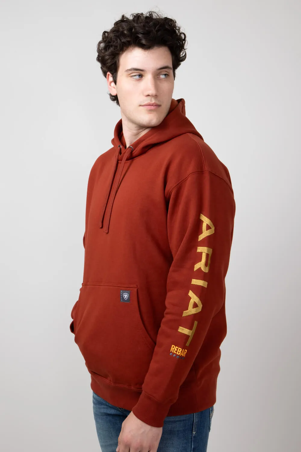 Ariat Rebar Graphic Hoodie for Men in Burnt Henna | 10052865-BURNTHENNA