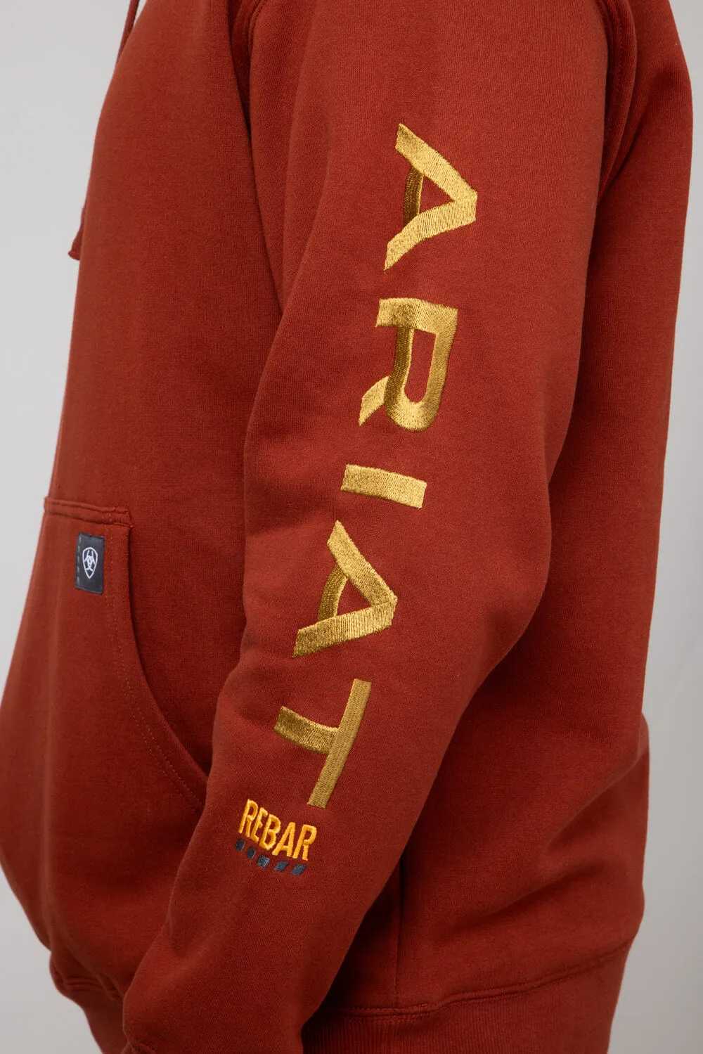 Ariat Rebar Graphic Hoodie for Men in Burnt Henna | 10052865-BURNTHENNA