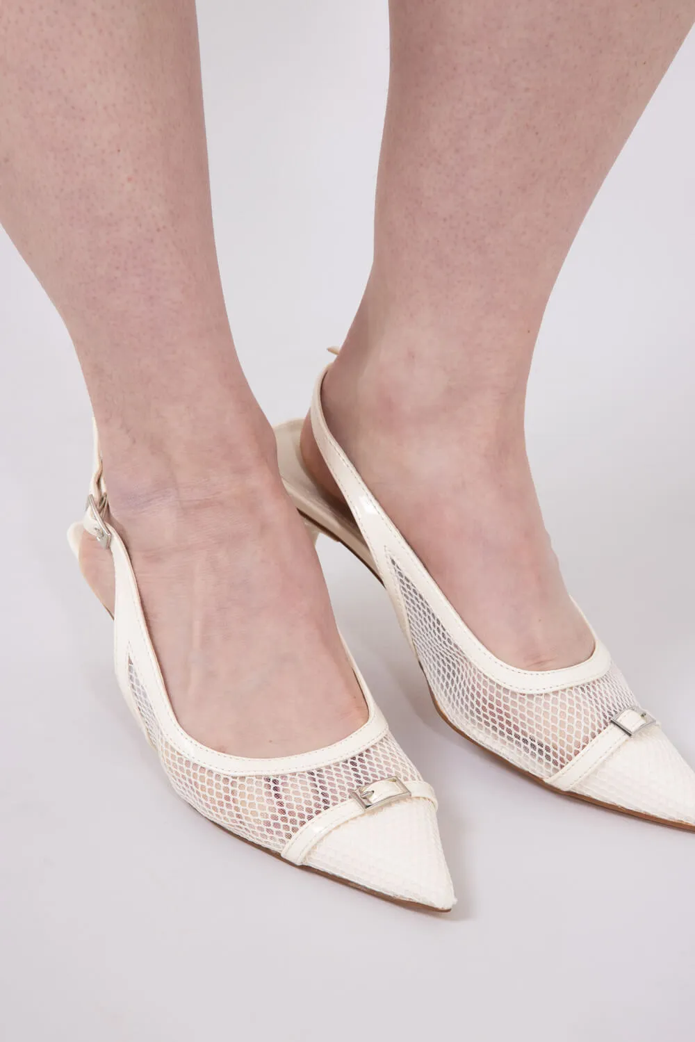 Berness Terra Mesh Kitten Heels for Women in Beige | TERRA-BEIGE