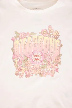 Billabong Youth Flower Power Graphic T-Shirt for Girls in Salt Crystal | BSSIA73S-680
