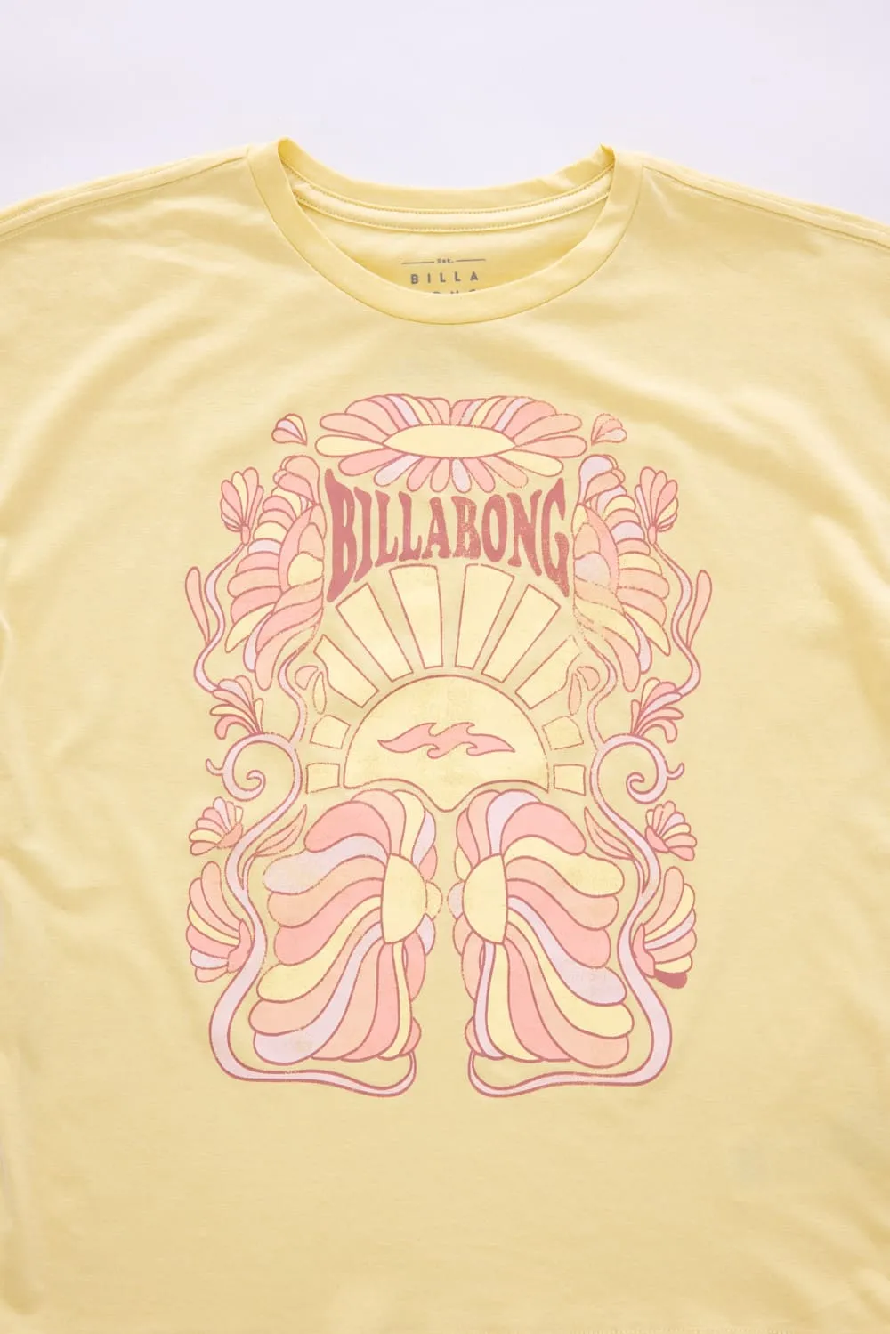 Billabong Youth Never Grow Up Oversized Graphic T-Shirt for Girls in Yellow | 25BSSIA77S-731