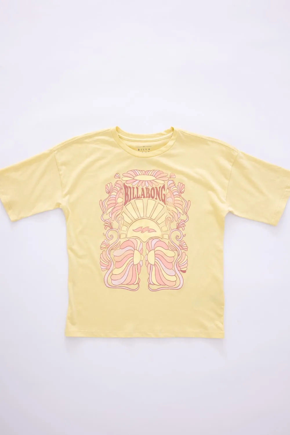 Billabong Youth Never Grow Up Oversized Graphic T-Shirt for Girls in Yellow | 25BSSIA77S-731