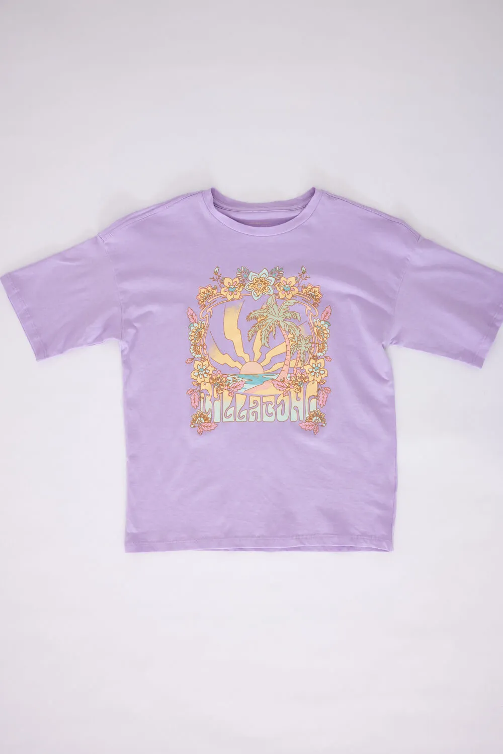 Billabong Youth Sun Dial Oversized Graphic T-Shirt for Girls in Peaceful Lilac | BSSIA52S-532