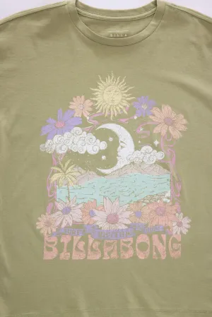 Billabong Youth Surf Rhythm Oversized Graphic T-Shirt for Girls in Avocado Green | 25BSSIA79S-311