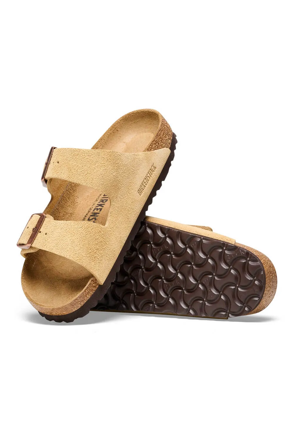 Birkenstock Arizona Suede Sandals in Latte Cream | 1026190
