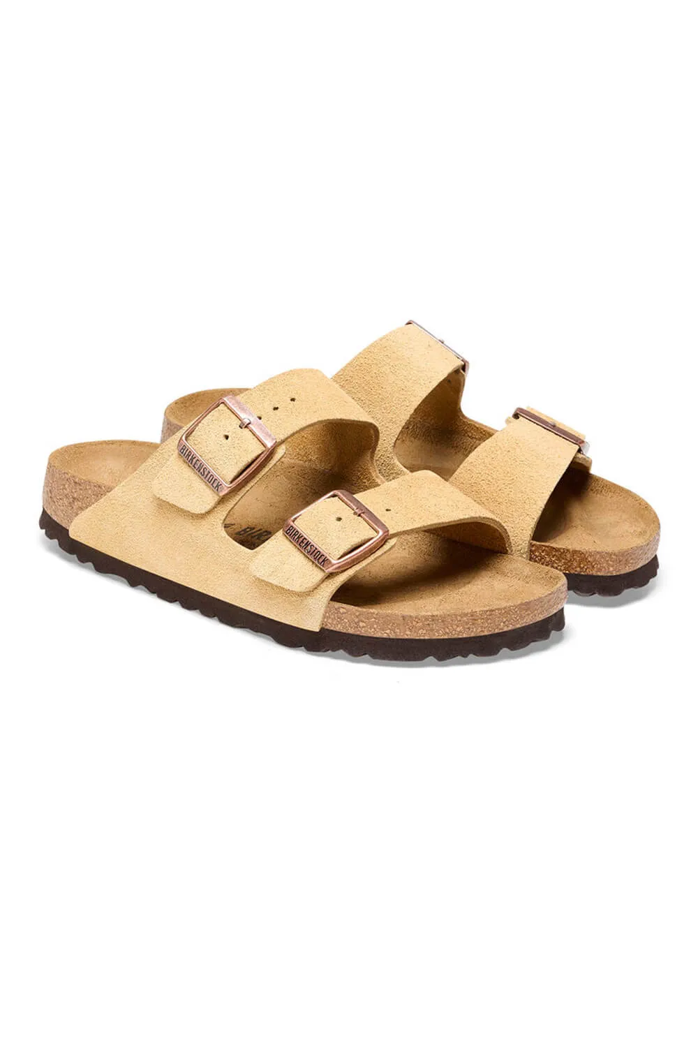 Birkenstock Arizona Suede Sandals in Latte Cream | 1026190
