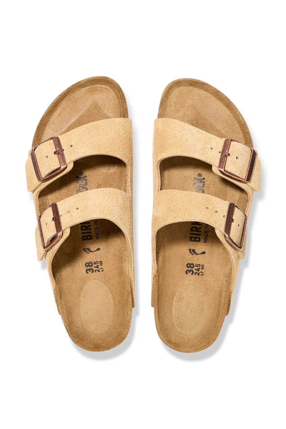 Birkenstock Arizona Suede Sandals in Latte Cream | 1026190
