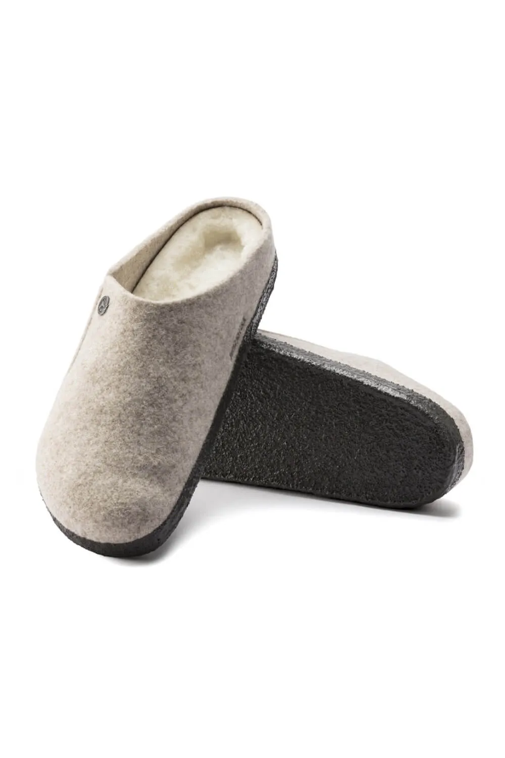 Birkenstock Zermatt Wool Felt Shearling Slippers for Women in Eggnog | 1020029