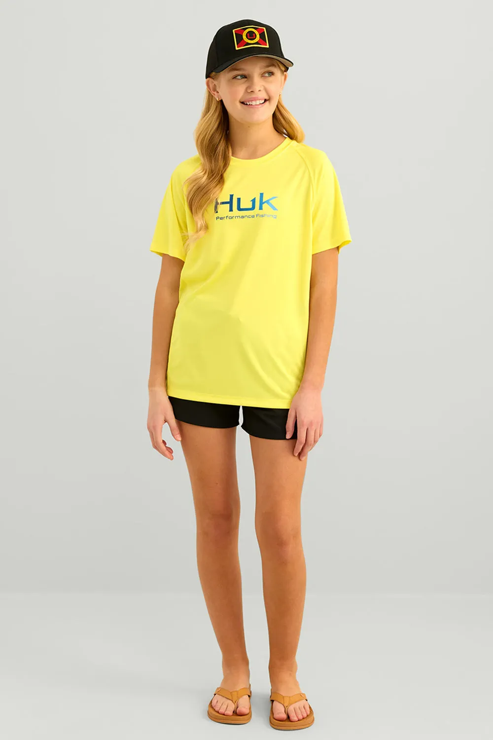 Huk Fishing Pursuit T-Shirt for Kids in Yellow | H7120101-726-YELLOW