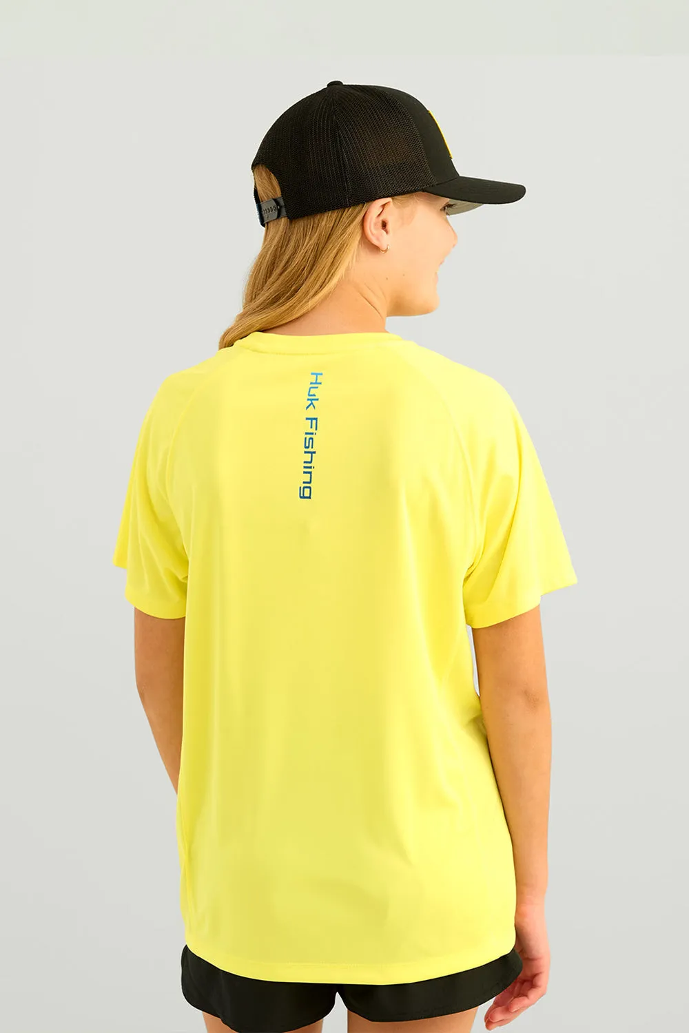 Huk Fishing Pursuit T-Shirt for Kids in Yellow | H7120101-726-YELLOW