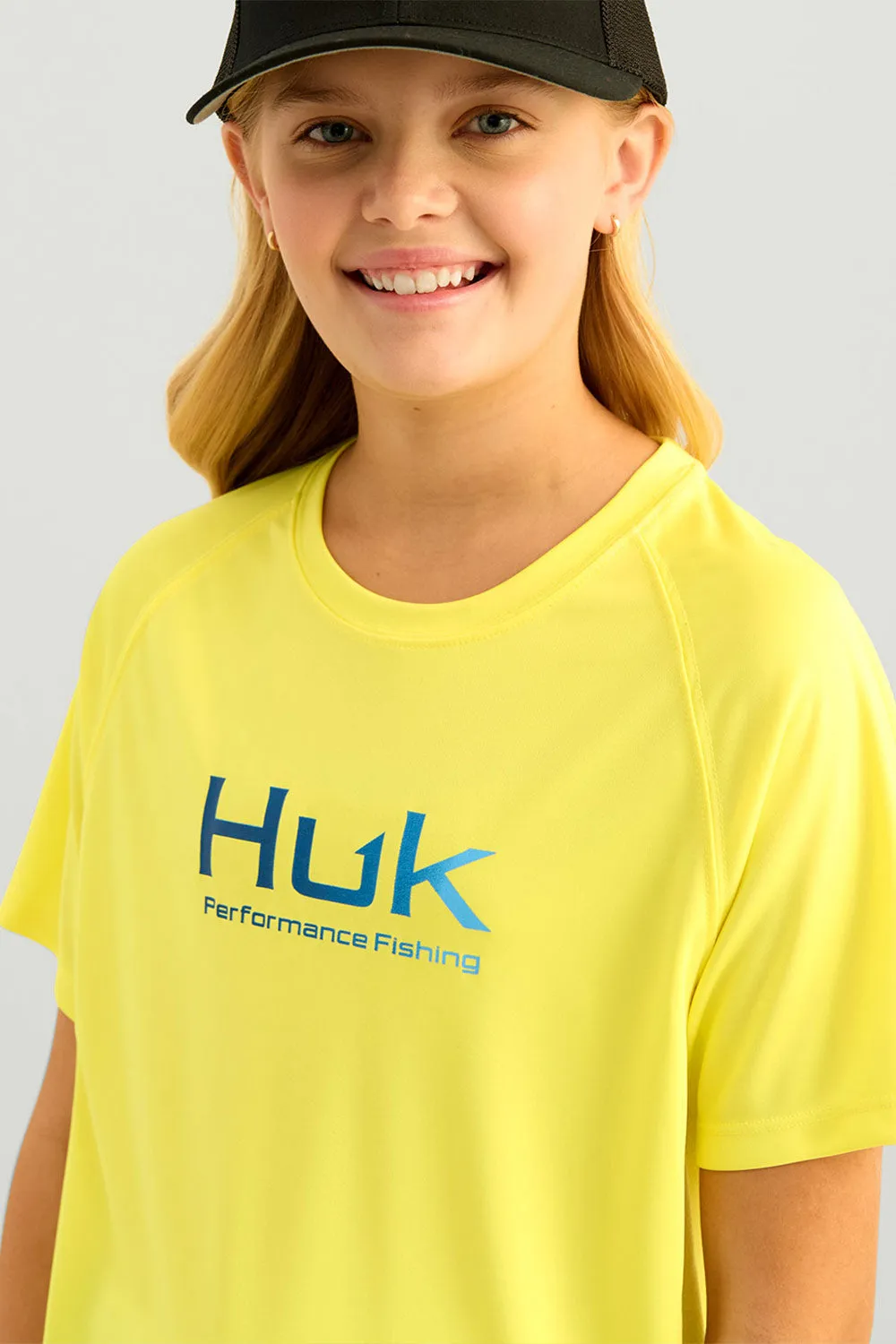 Huk Fishing Pursuit T-Shirt for Kids in Yellow | H7120101-726-YELLOW