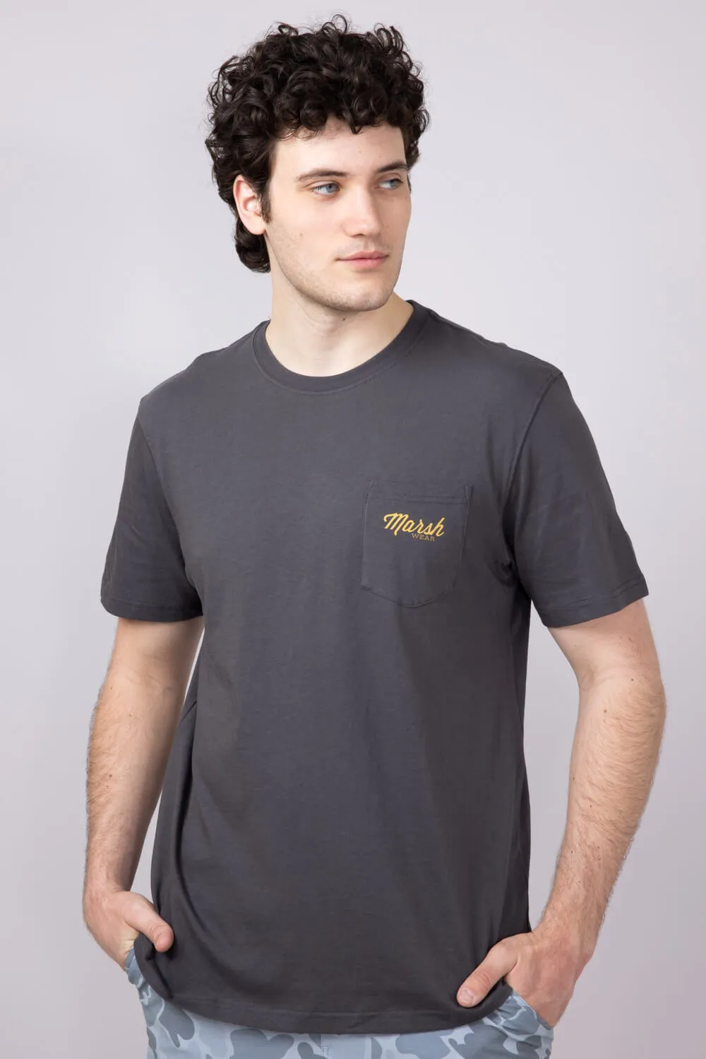 Marsh Wear Clutch Fish T-Shirt for Men in Ash | MWT1097-ASH