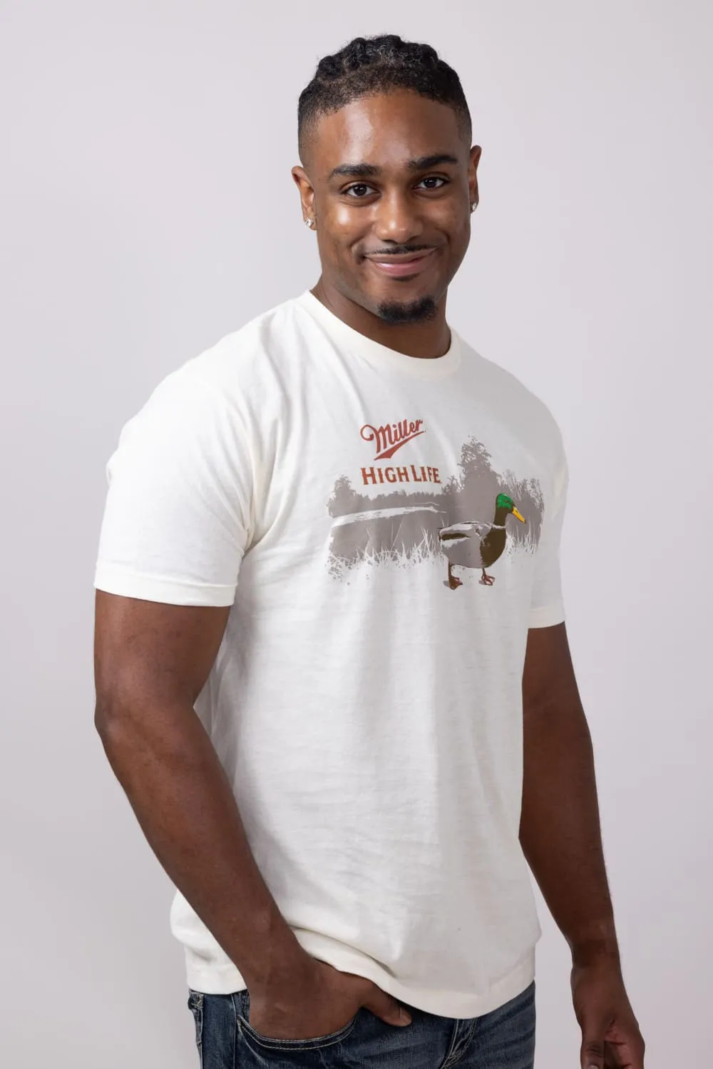 Miller Wildlife Duck T-Shirt for Men in Cream | 16148_608A-CREAM