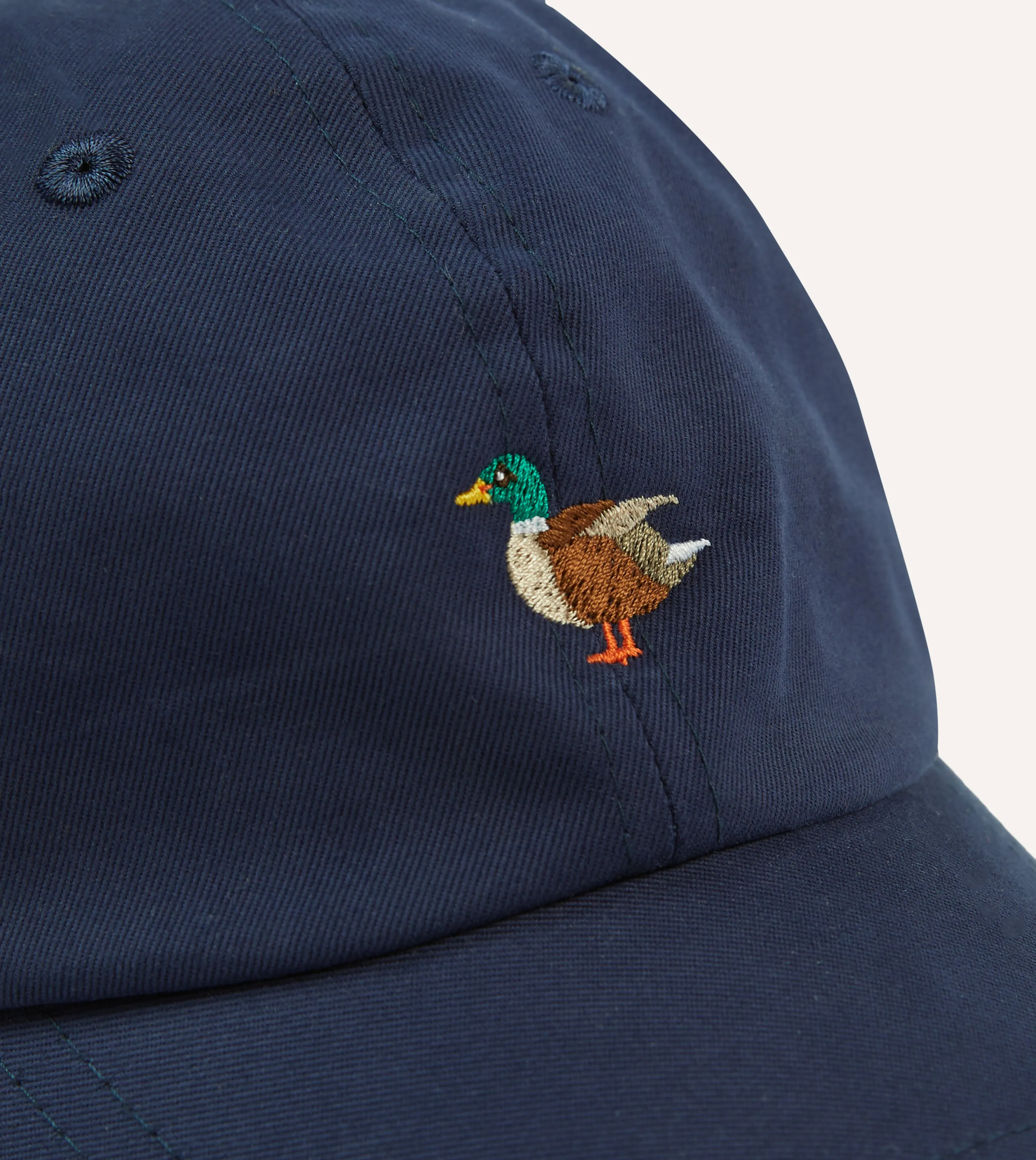 Navy Duck Emblem Cotton Baseball Cap
