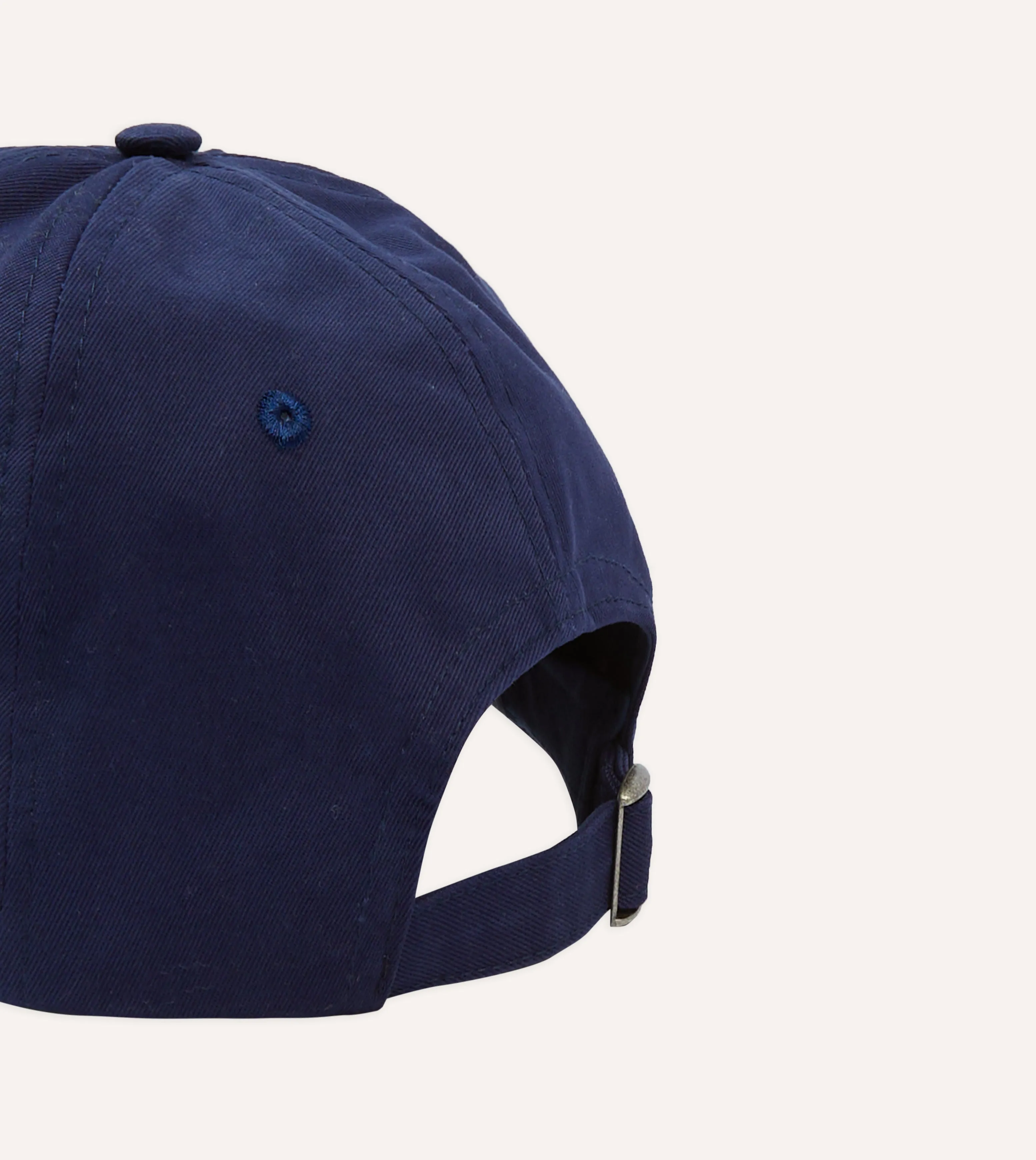 Navy Flower Emblem Cotton Baseball Cap