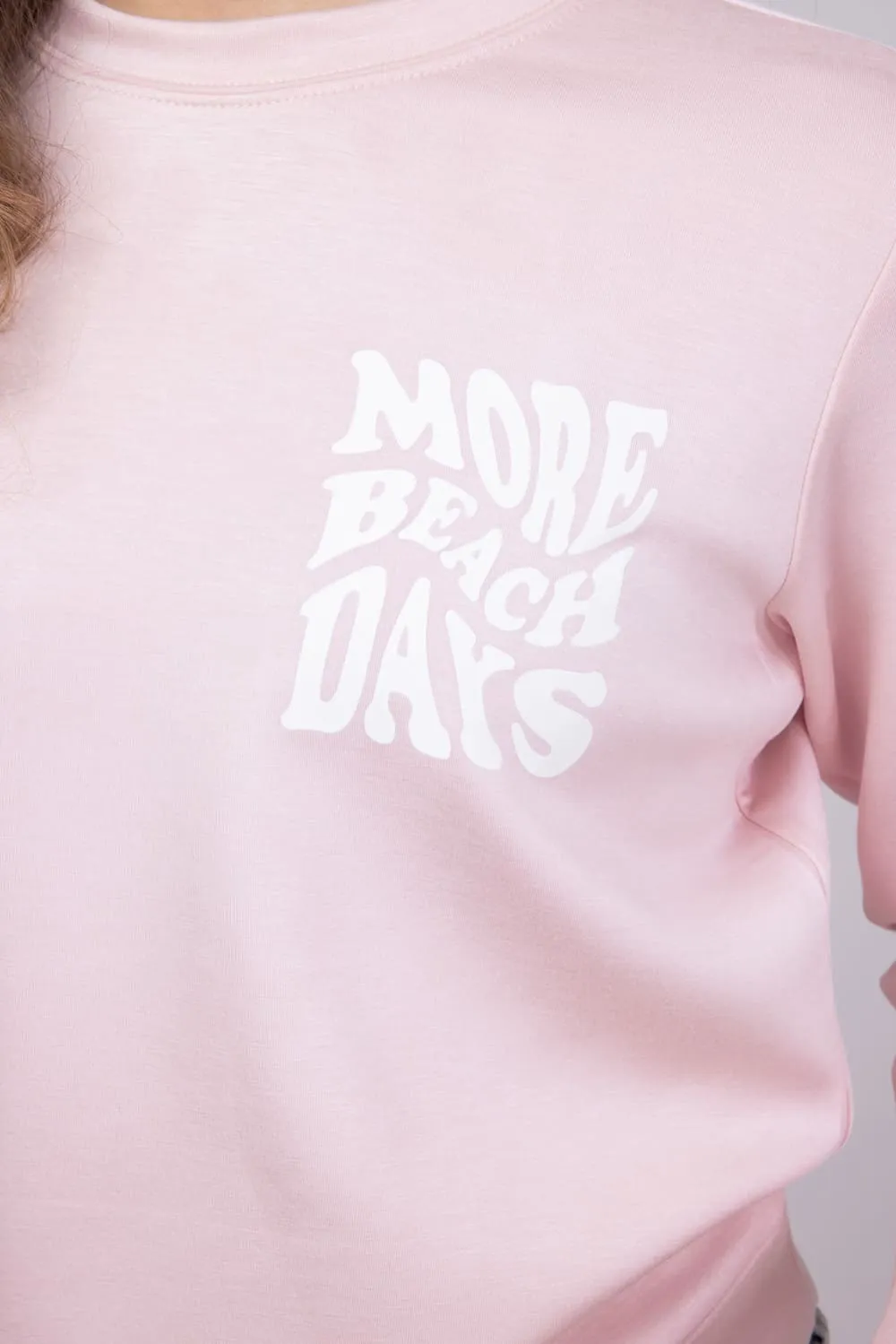 Ocean Drive Youth More Beach Days Sweatshirt for Girls in Pink | KB12047-722-CLOUDCREW-HPINK