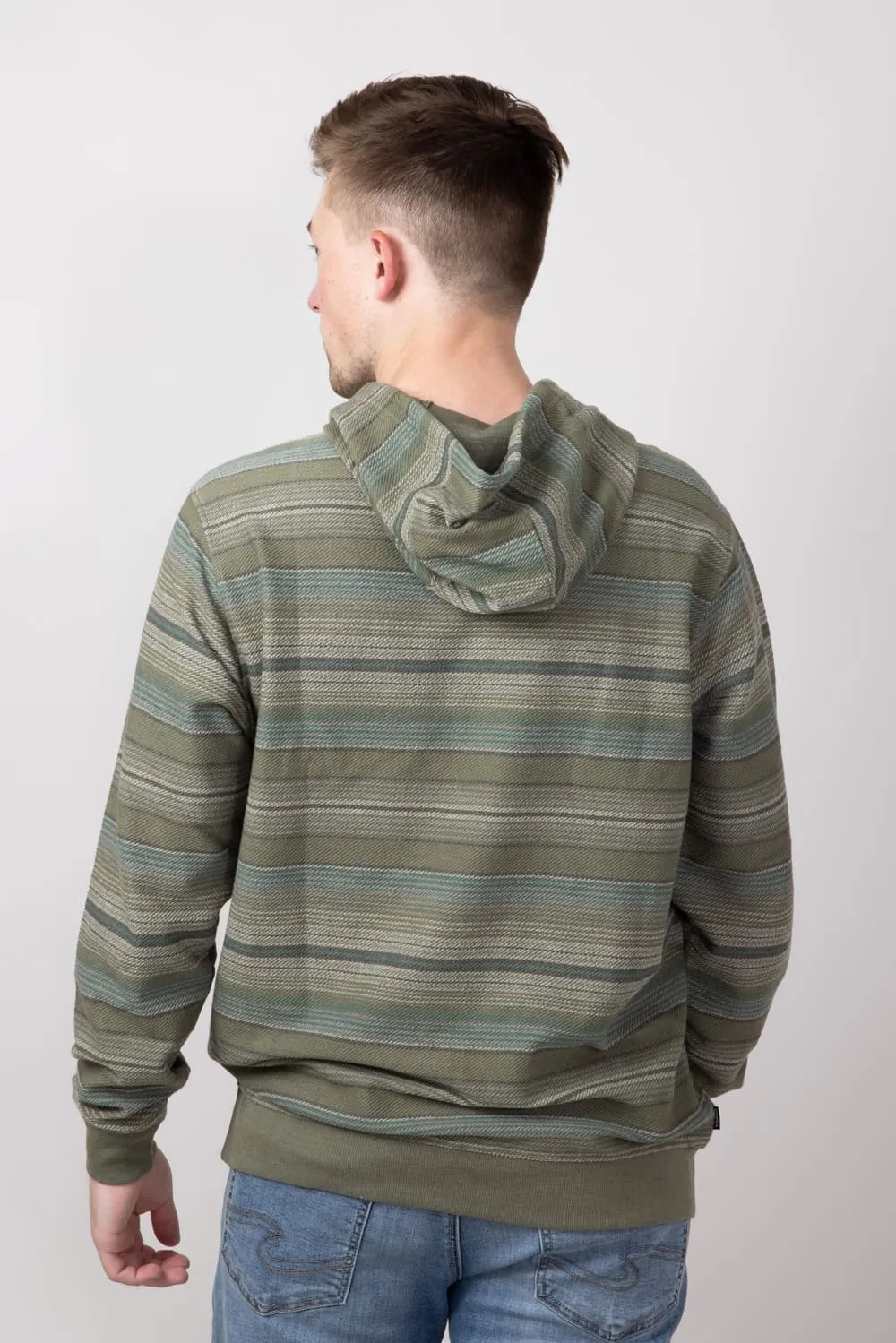 O’Neill Bavaro Stripe Pullover for Men in Midnight Deep Lichen Green | FA4110100-DLG