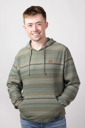 O’Neill Bavaro Stripe Pullover for Men in Midnight Deep Lichen Green | FA4110100-DLG
