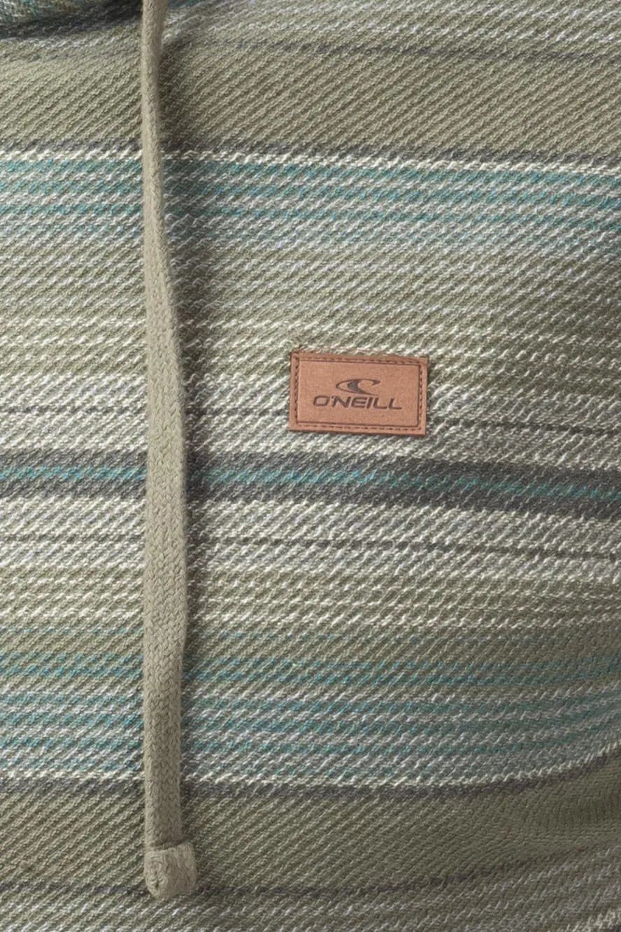 O’Neill Bavaro Stripe Pullover for Men in Midnight Deep Lichen Green | FA4110100-DLG