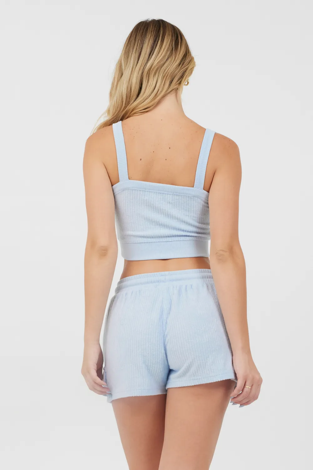 Powder Blue Cord Terry Tank