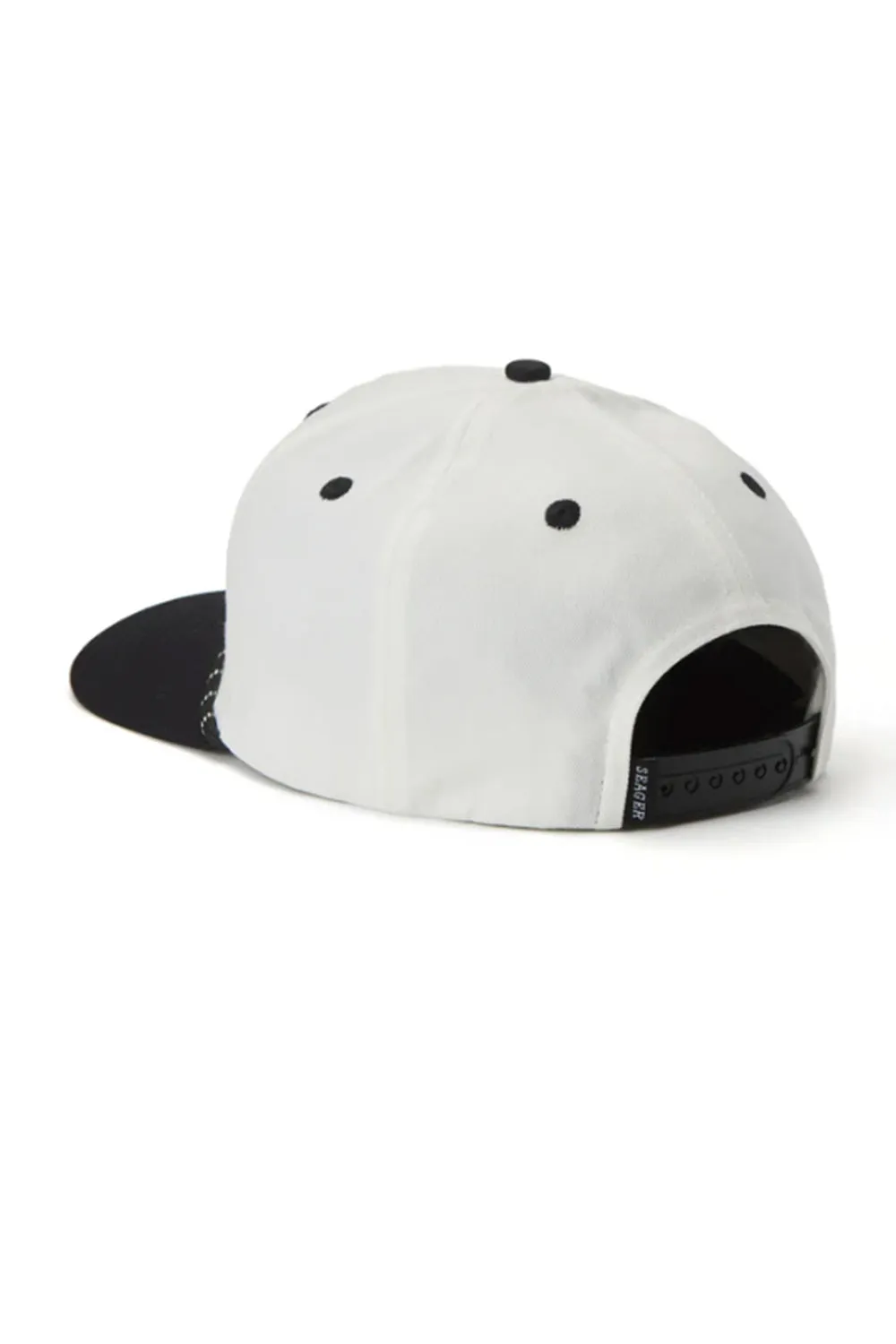Seager Los Rios Canvas Snapback Hat for Men in Cream/Black | MHSP25LOSRIBCRM