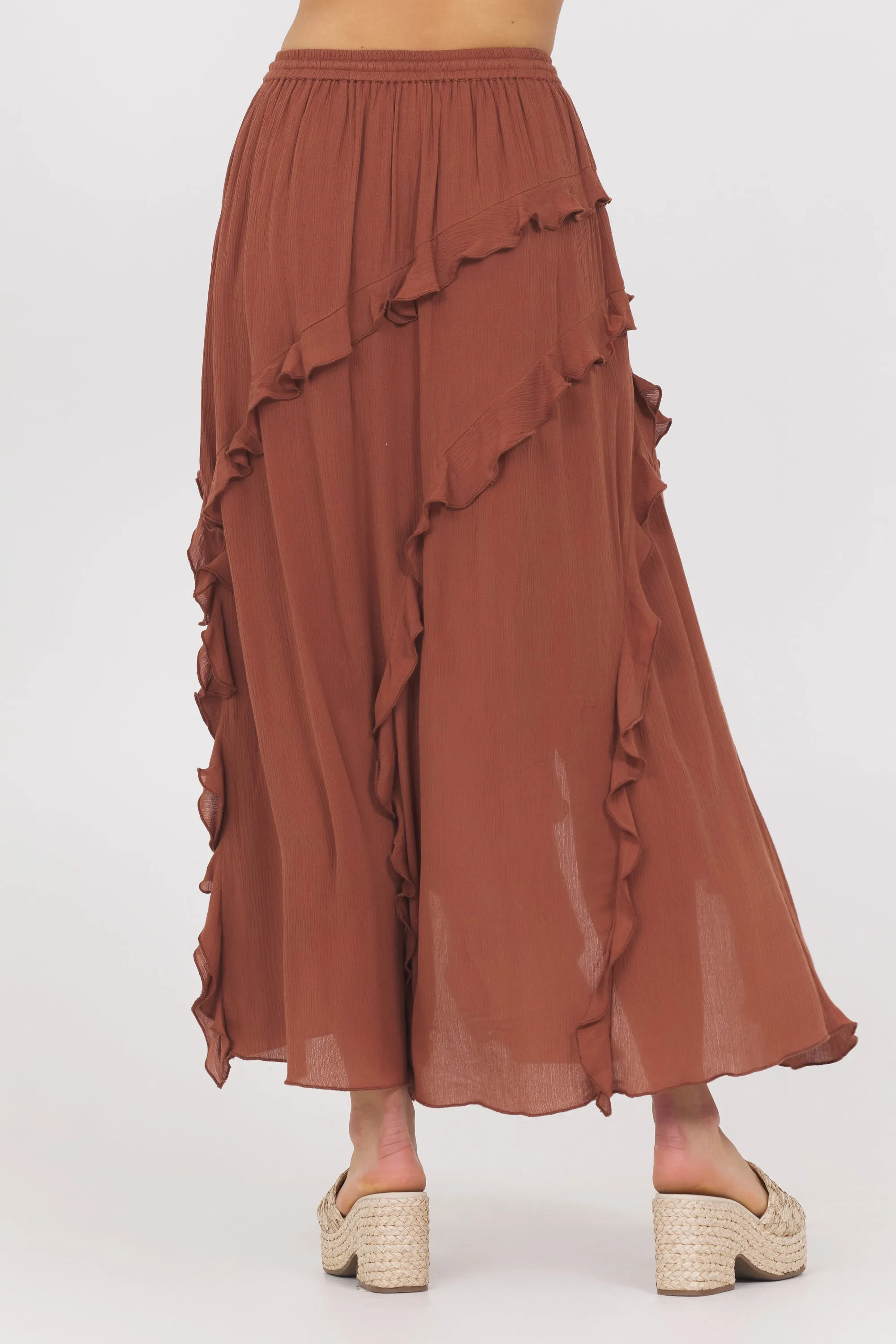 Sedona Sand Ruffle Maxi Skirt