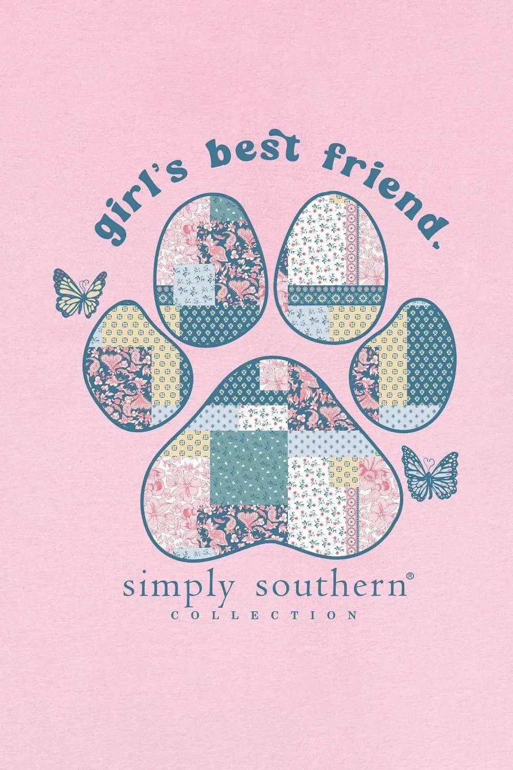 Simply Southern Youth Best Friend T-Shirt for Girls in Pink | YTH-SS-BF-FNCYCNDY