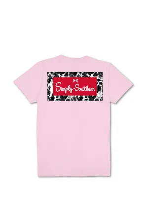 Simply Southern Youth Cow Logo T-Shirt for Girls in Light Pink | YTH-SS-COWLOGO-LTPINK