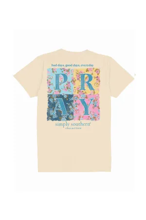 Simply Southern Youth Pray Everyday T-Shirt for Girls in Natural | YTH-SS-PRAY-NATURAL