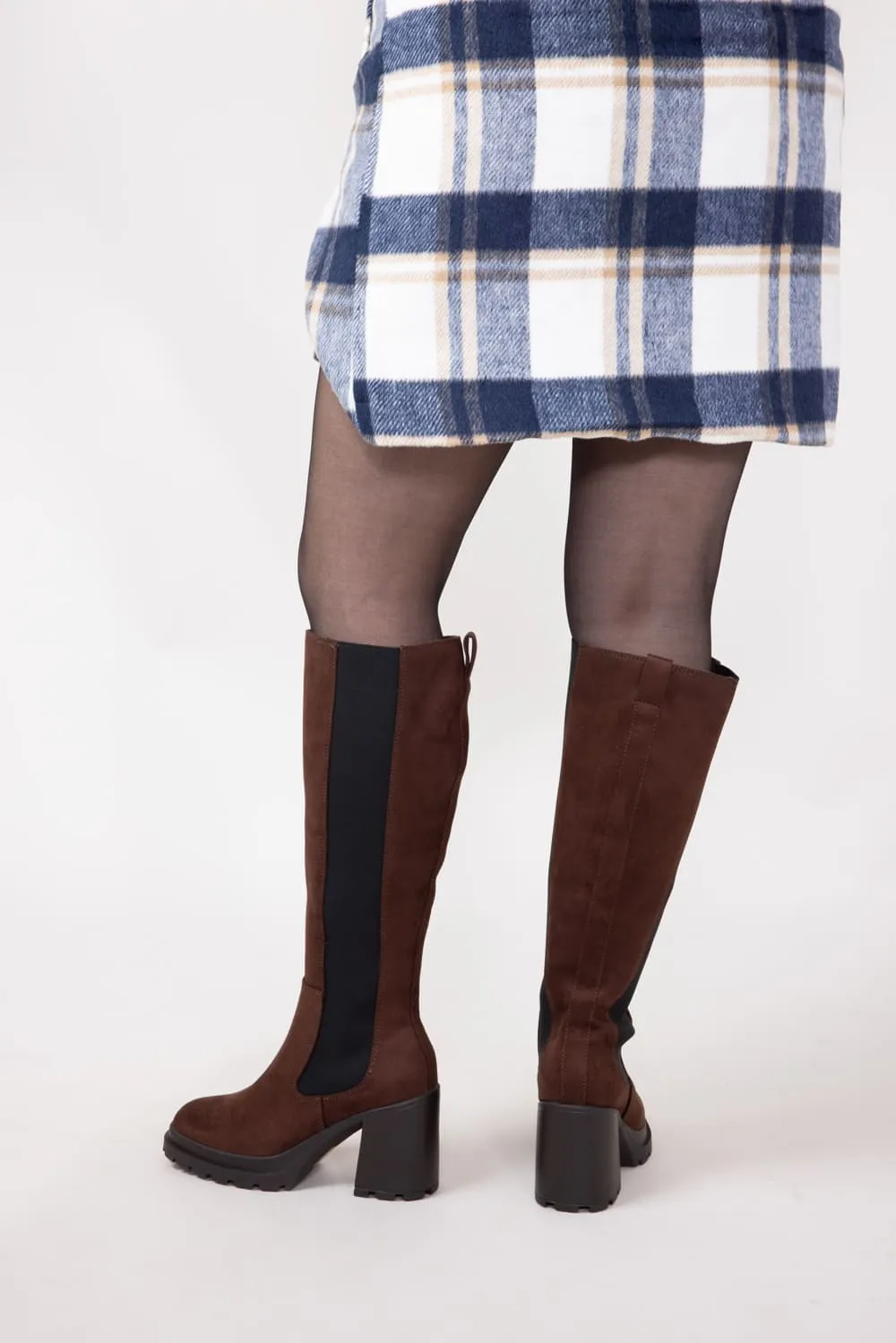 Soda Hyland Tall Lug Boots for Women in Brown  | HYLAND-S NEW LT BROWN