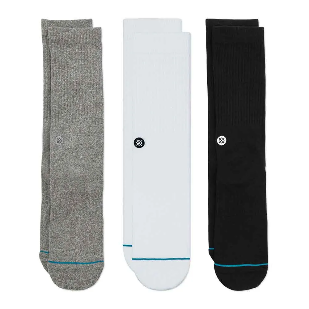 Stance Icon 3 Pack for Men in Black White Grey | M556D18ICP-MUL
