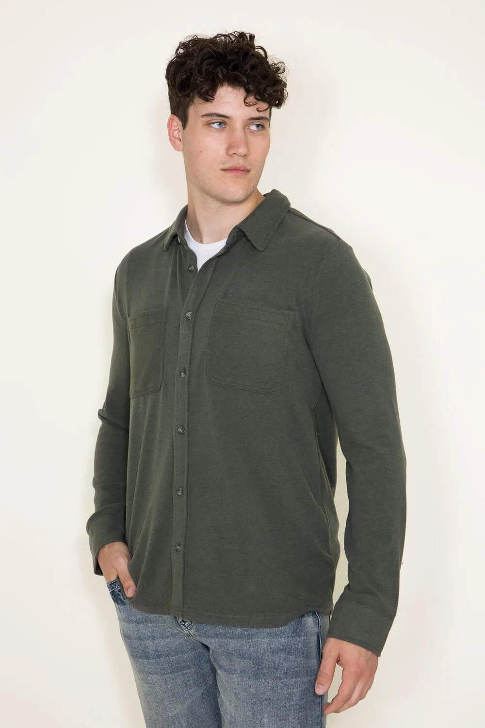 Thread & Supply Clark Shirt for Men in Black/Olive | T3184PVXTM-BLKOLV
