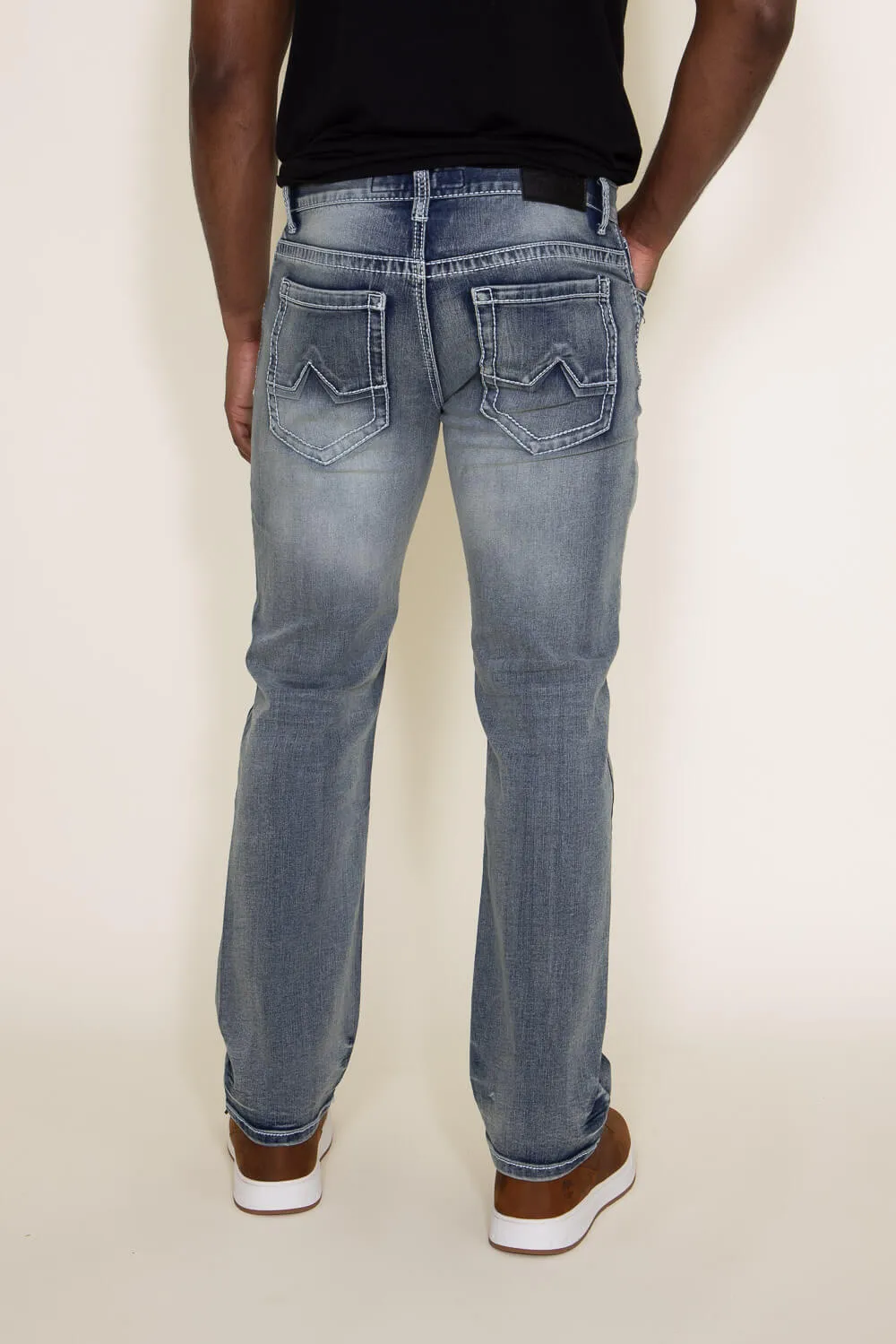 True Luck Dominic Bootcut Stretch Jeans for Men | TL15350239