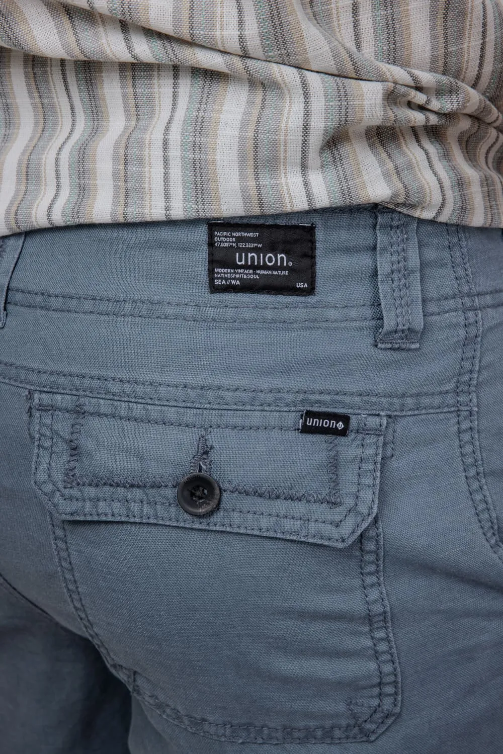 Union Isla Chino Linen 9” Shorts for Men in Gravity | H181R0M-GRAVITY