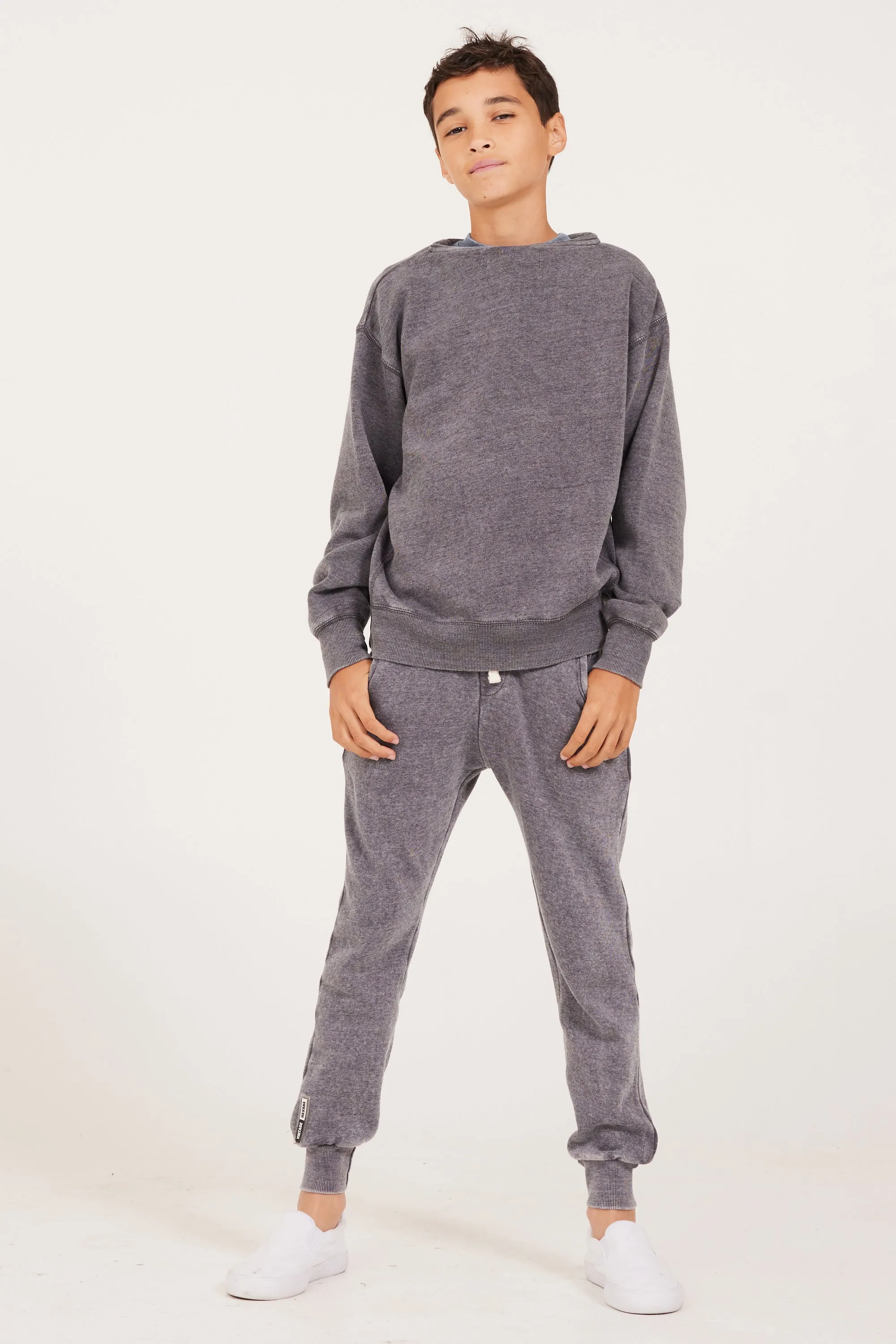 Unisex Burnout Fleece Long Sleeve Crewneck