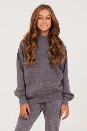 Unisex Burnout Fleece Long Sleeve Crewneck