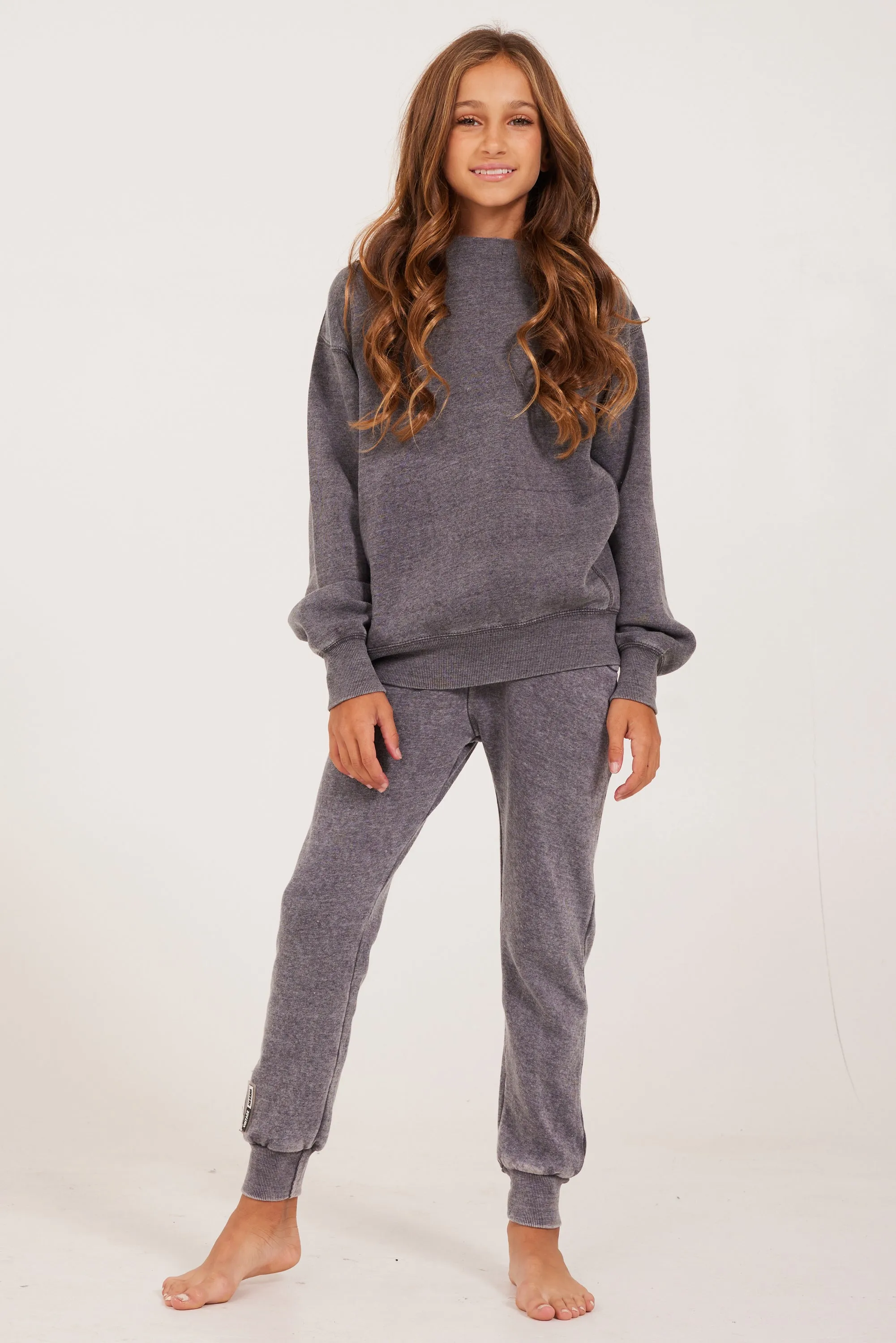 Unisex Burnout Fleece Long Sleeve Crewneck