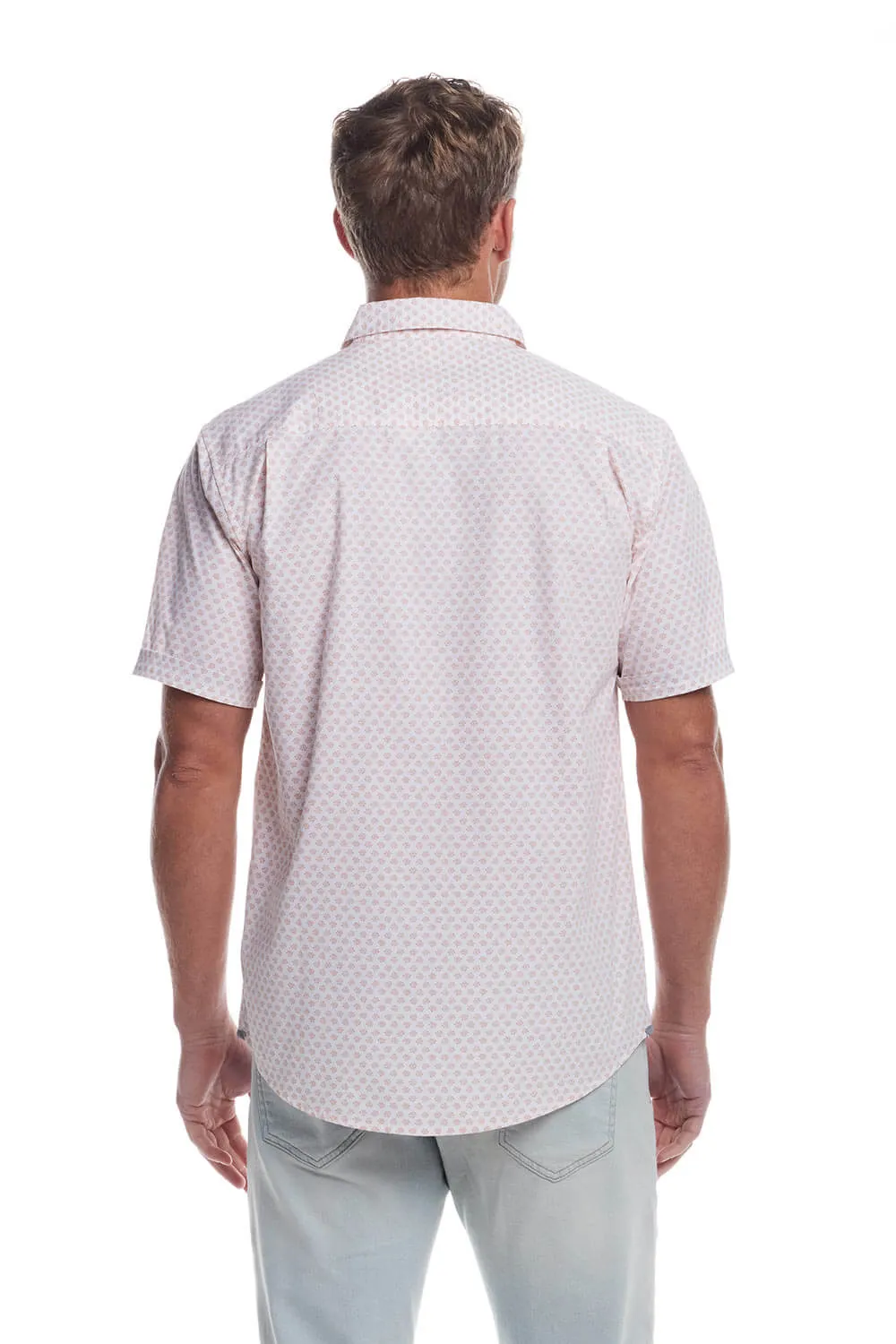 Weatherproof Vintage Cotton Poplin Button Up Shirt for Men in Peach Blossom | S2584244GK-PEACH BLOSSOM
