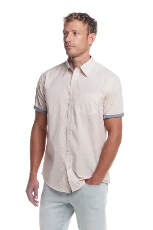 Weatherproof Vintage Cotton Poplin Button Up Shirt for Men in Peach Floral | S2584244GK-PEACH FLORAL