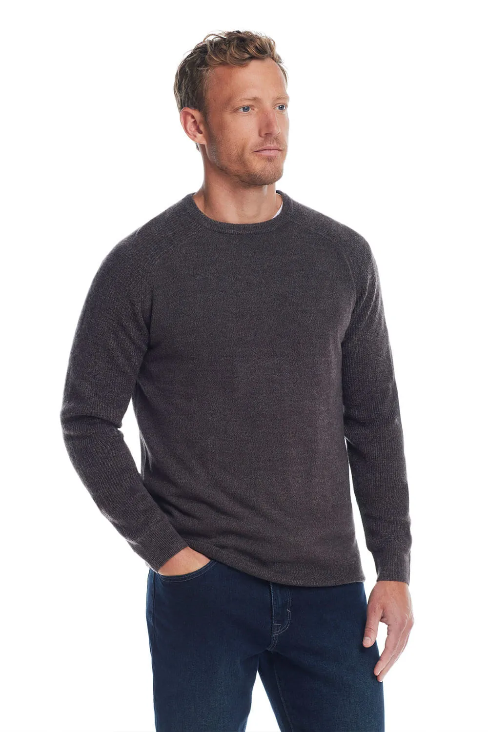 Weatherproof Vintage Raglan Sweater for Men in Pewter Heather | F2440118GK-PEWTERHEATHER
