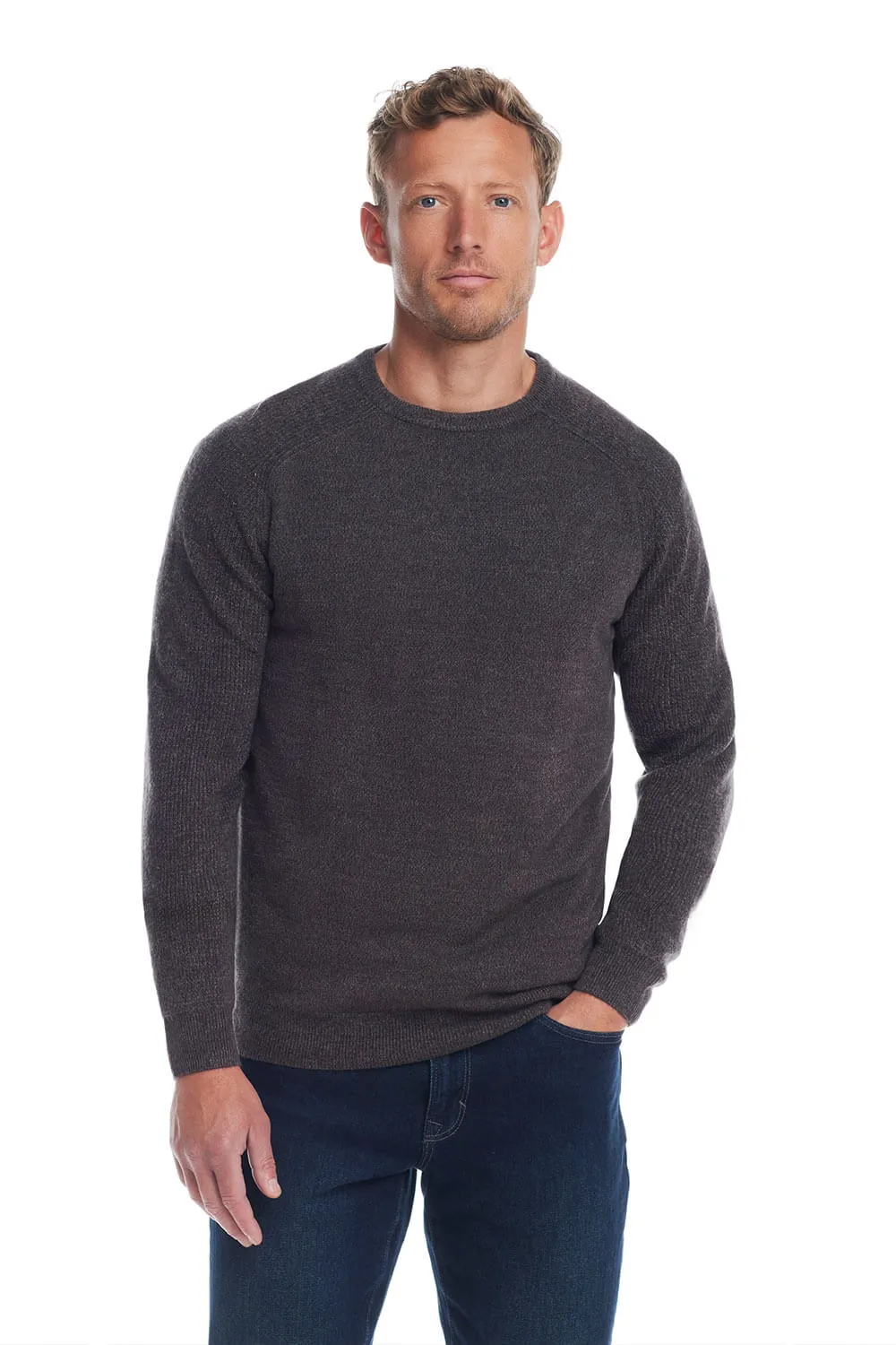 Weatherproof Vintage Raglan Sweater for Men in Pewter Heather | F2440118GK-PEWTERHEATHER