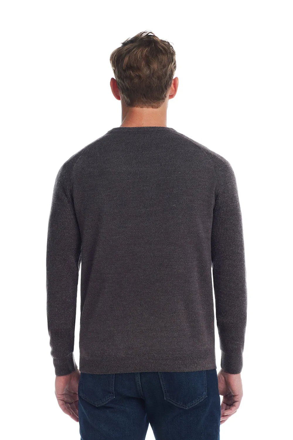 Weatherproof Vintage Raglan Sweater for Men in Pewter Heather | F2440118GK-PEWTERHEATHER