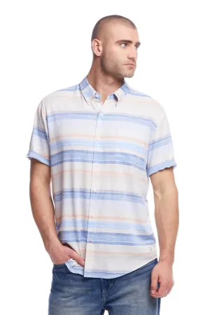 Weatherproof Vintage Striped Country Twill Button Up Shirt for Men in Pearled Ivy | S2584285GK-PEARLED IVY