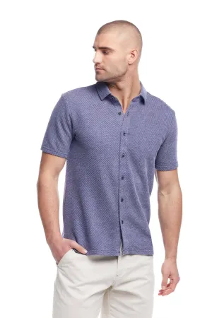 Weatherproof Vintage Twill Terry Knit Shirt for Men in Navy | S2531316GK-NAVAL ACADEMY