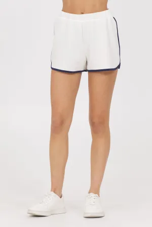White Navy Cloud w/ Piping Shorts